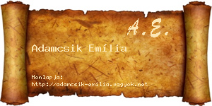 Adamcsik Emília névjegykártya
